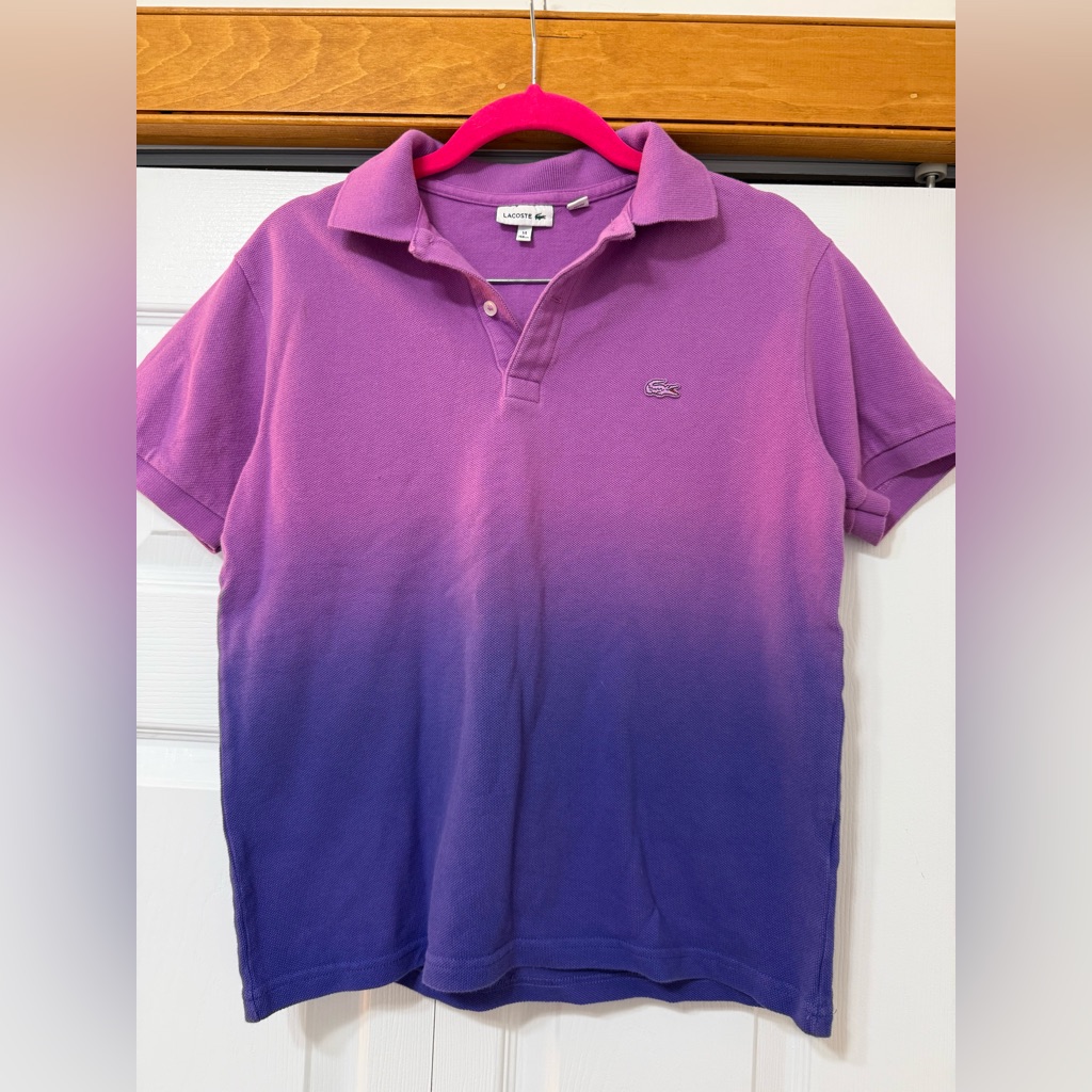 Lacoste Ombre Pink To Purple Kids Polo